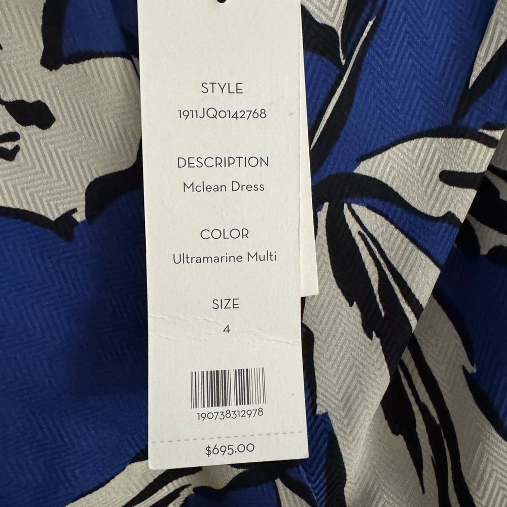 Veronica Beard Blue and White Long Sleeve Dress - Picture 2 of 3